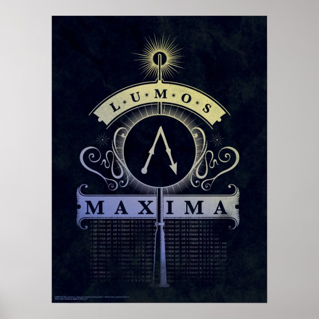 Póster Feitiço de Harry Potter | Gráfico Lumos Maxima (Frente)