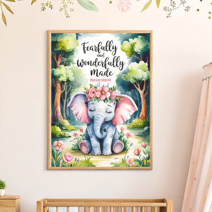 Poster Feito com Temor e Maravilha Arte Cristã para Berçá