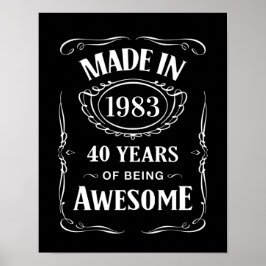 Poster Feito em 1983, 40 anos de ser incrível no dia 2023