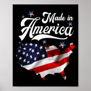 Poster Feito Na América - Bandeira Americana Patriótica 4