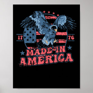 Poster Feito Na América Bandeira Dos EUA Águia 4 De Julho