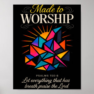 Poster Feito Para Adorar - Fé Cristã Inspiradora 