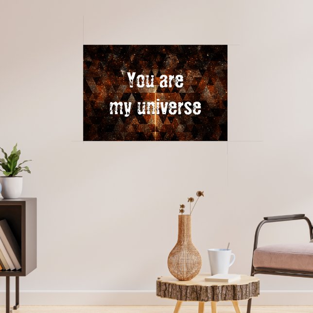 Poster Feixe dourado no universo geométrico cintilante (Sala de Estar 3)