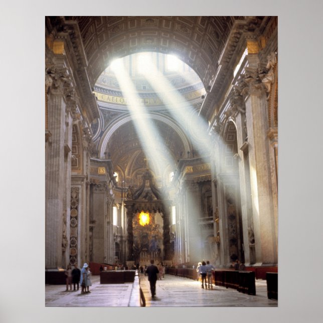 Poster Feixes de luz solar derramam-se pelas janelas (Frente)