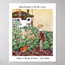 Felicia ouvindo a história da galinha Kay Nielsen