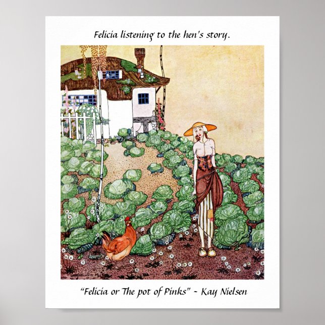 Poster Felicia ouvindo a história da galinha Kay Nielsen (Frente)