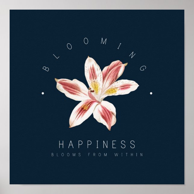 Poster Felicidade Blooms (Frente)
