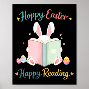 Poster Felicidade de Páscoa, feliz leitura, design de coe