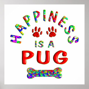 Póster Felicidade do Pug
