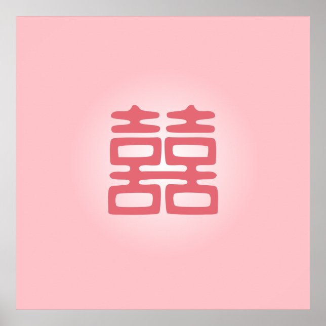 Póster Felicidade dupla rosa - Negrito (Frente)