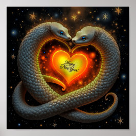 Poster Felicidade e Amor no Ano Novo da Cobra