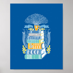 Poster Felicidade é Café e Livros