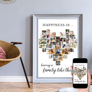 Poster Felicidade é Família como Esta Colagem Formatada p