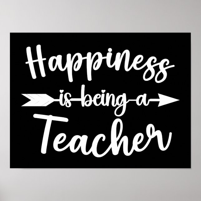 Poster Felicidade É Ser Professora De Volta À Escola (Frente)