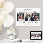 Poster Felicidade Para Sempre 3 Foto Casamento Roteiro de<br><div class="desc">Dê as boas-vindas aos convidados do casamento na sua cerimônia ou recepção com um elegante cartaz de colagem de 3 fotos personalizadas de 18"x24". As imagens e todo o texto são simples de personalizar. (DICA DE COLOCAÇÃO DE IMAGEM: Uma maneira fácil de centralizar uma foto exatamente como você deseja é...</div>