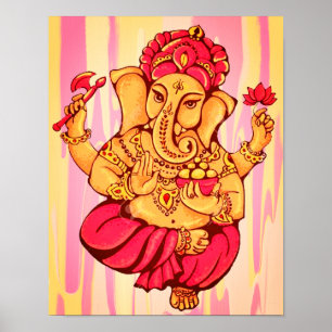 Poster Felicidade Prosperidade Hindu Deus Ganesh Lord Gan