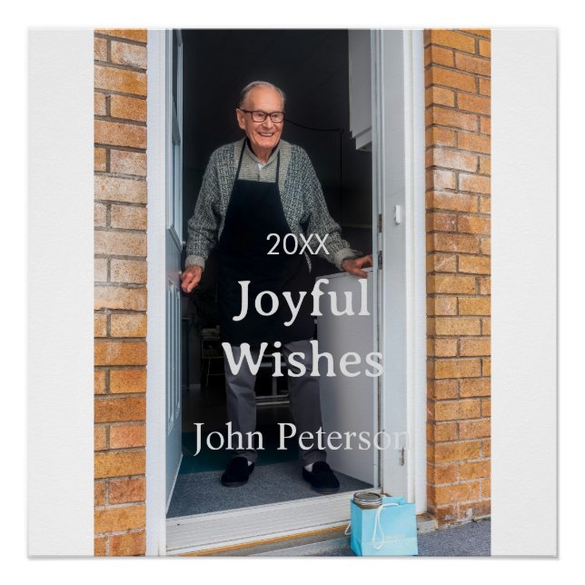 Póster Felicidades adicionam nome foto homem feriado ano  (Frente)