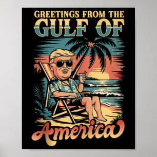 Poster Felicidades Engraçadas Do Patriótico Golfo De Nós
