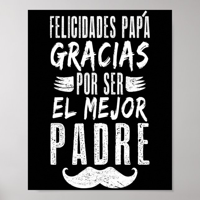 Poster Felicidades Papa Gracias Por Ser El Mejor Padre (Frente)