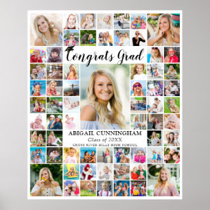 Poster Felicita a Cor Personalizada da Colagem de Fotogra