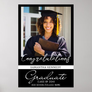 Poster Felicitações de Formatura Foto Turma de 2026 Preto
