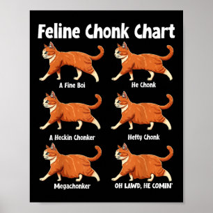Poster Feline Chonge Chart Gato De Gordura Engraçado