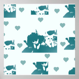 Poster Feline Friends. Adorable Kitten Duo.