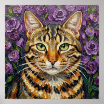 Felino & Floral | Arte de Gato Adorável 