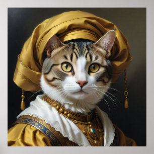 Poster Felino Majestoso em Bairro Real