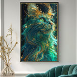 Poster Felino Místico<br><div class="desc">Mergulhe no reino encantador do nosso poster 'Mystical Feline', onde o fascínio amoroso de um gato mágico é capturado numa sinfonia de matiz esmeralda e ouro escutador. Essa trabalho de arte cativante retrata a majestosa criatura em uma luz etérea, com seu pelo girando para a noite como jade líquida, enfeitiçada...</div>