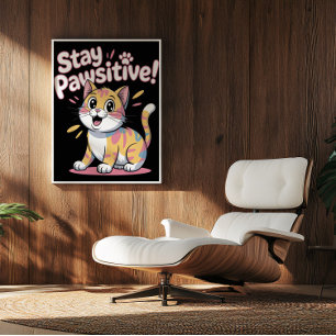Poster Felino Positivity Mantra