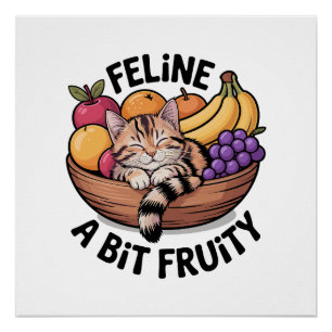 Póster Felino um Pouco Frutado - Gato Aconchegante