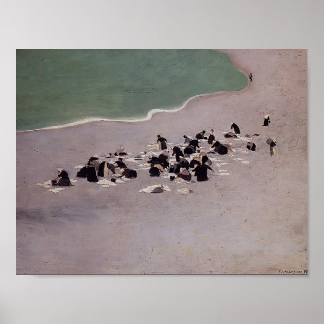 Póster Felix Vallotton-WasherWomen em Etretat (Frente)