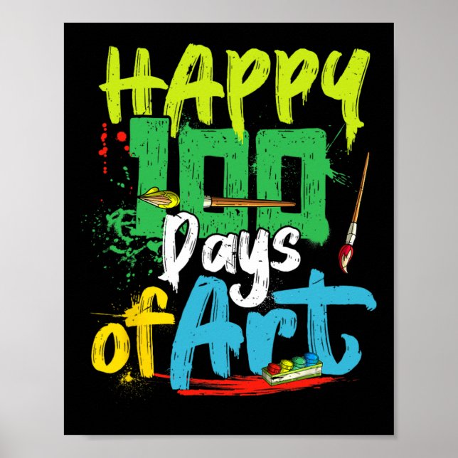 Poster Feliz 100º Dia Da Escola 100 Dias De Professora De (Frente)