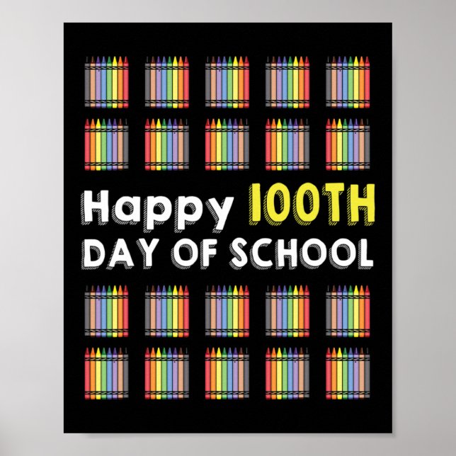 Poster Feliz 100º Dia De Ensino Diversão 100 Dias De (Frente)