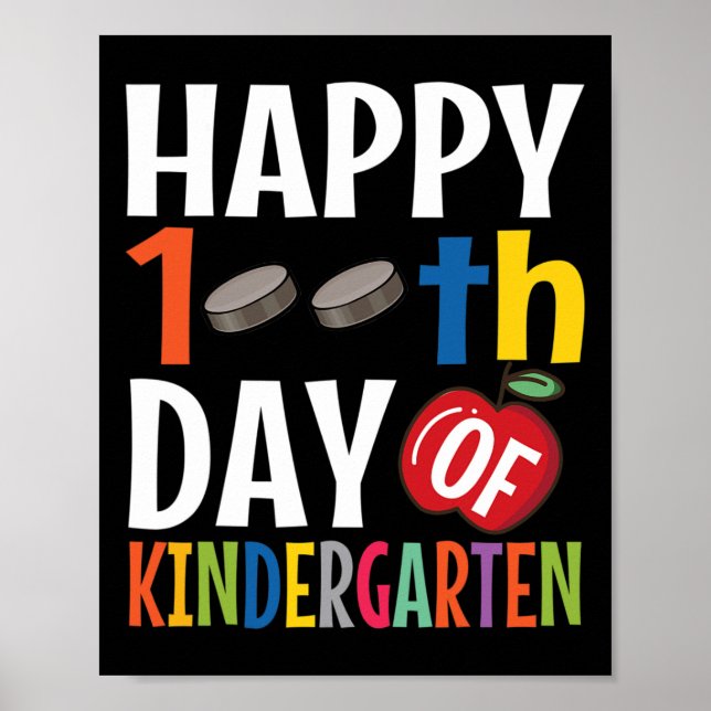 Poster Feliz 100º Dia de Professores Do Pré-Jardim Infant (Frente)