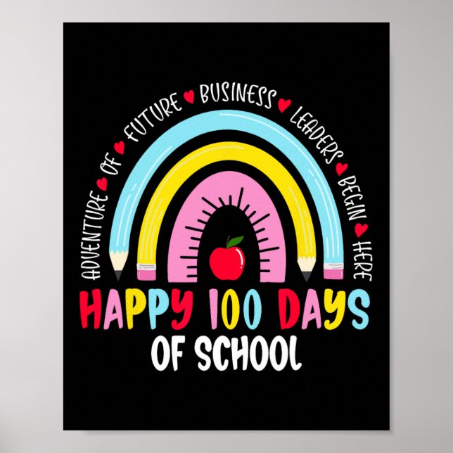 Poster Feliz 100 Dias De Escola 100º Dia Da Escola (Frente)