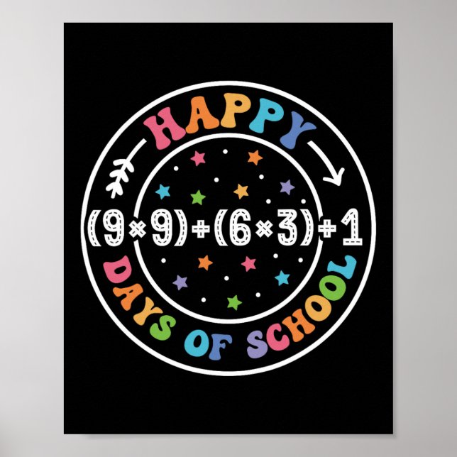 Poster Feliz 100 Dias De Fórmula De Matemática Escolar 10 (Frente)
