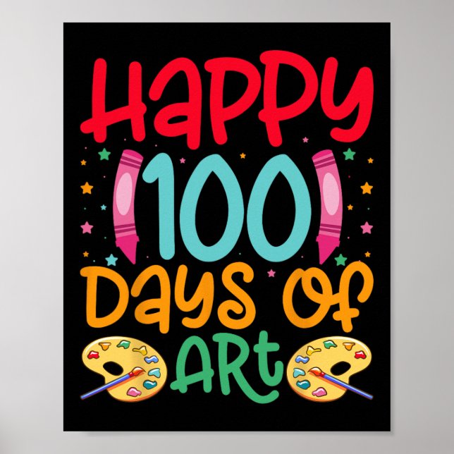 Poster Feliz 100 Dias De Professores Da Escola De Arte Me (Frente)