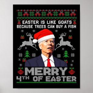 Poster Feliz 4º De Homens De Natal Feios De Páscoa