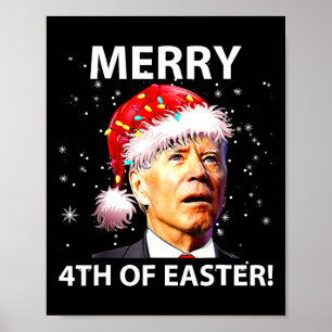 Poster Feliz 4º de Páscoa Diversão Joe Biden Natal Feio 