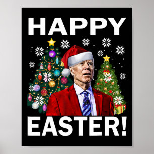 Poster Feliz 4º de Páscoa Engraçado Joe Biden Natal Feio