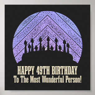 Poster Feliz 49º aniversário desejando citação