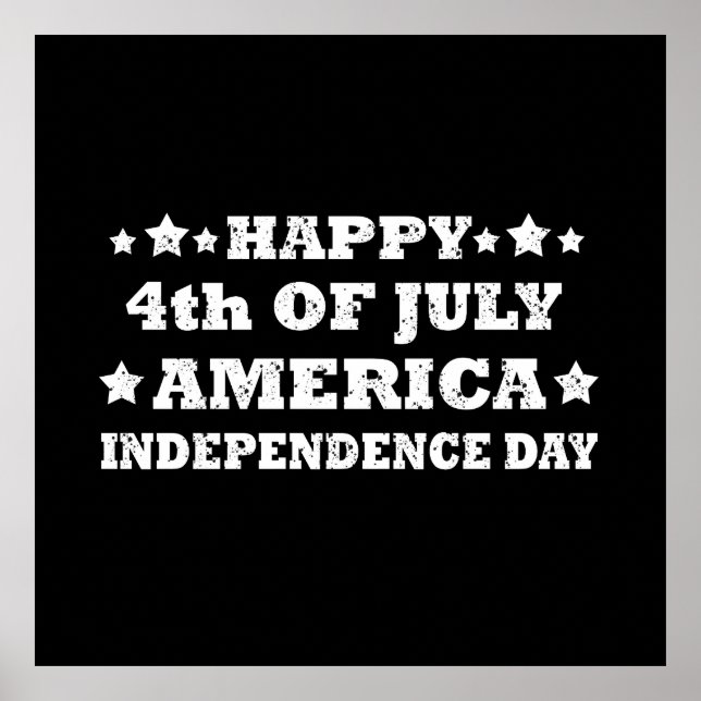 Poster Feliz 4 de julho América (Frente)