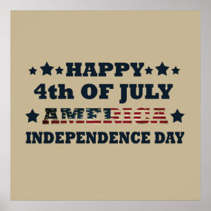 Poster Feliz 4 de julho dia da independência América