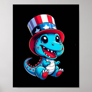 Poster Feliz 4 de Julho Dia da Independência Homens Mulhe