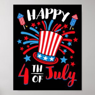 Poster Feliz 4 De Julho Patriótico Americano Bandeira Men
