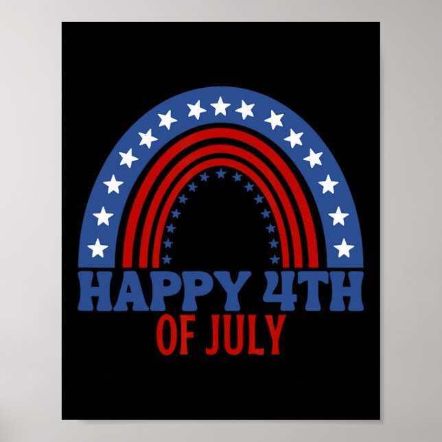 Poster Feliz 4 de Julho Piada Bandeira dos EUA para Indep (Frente)