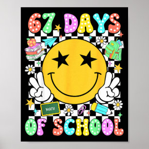Poster Feliz 67º Dia De Escola Vibrações Rosto Sorridente