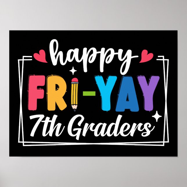 Poster Feliz 7 na sexta-feira Professora Aluno (Frente)